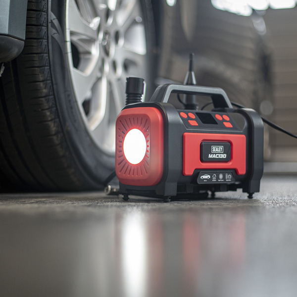 Sealey MAC13D Tyre Inflator & High-Volume Air Pump 12V/230V AC