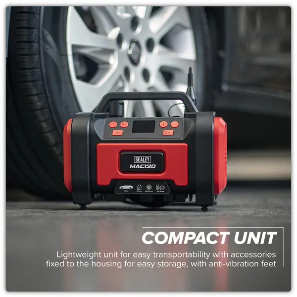 Sealey MAC13D Tyre Inflator & High-Volume Air Pump 12V/230V AC