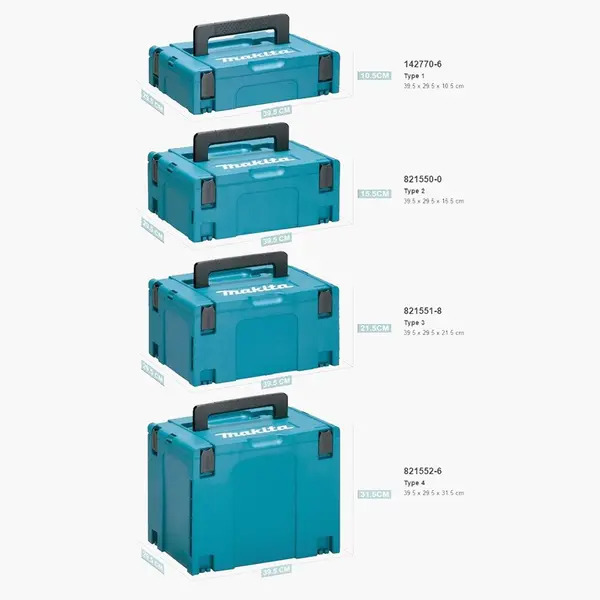 Makita 821552-6x2 821552-6 396mm x 296mm x 315mm MAKPAC Type 4 Connector Case 2pk