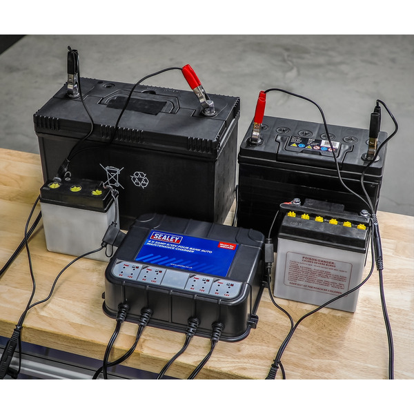 Sealey MBC420 6/12V 4 Bank Auto Maintenance Charger 8A (4 x 2A)