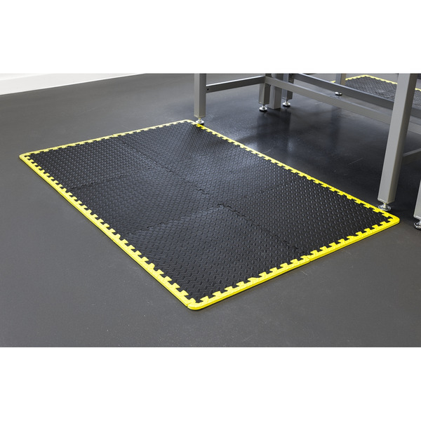 Sealey MIC1218Y3 Interlocking EVA Foam Workshop Mat Set with Hi-Vis Edges 1240 x 1825mm