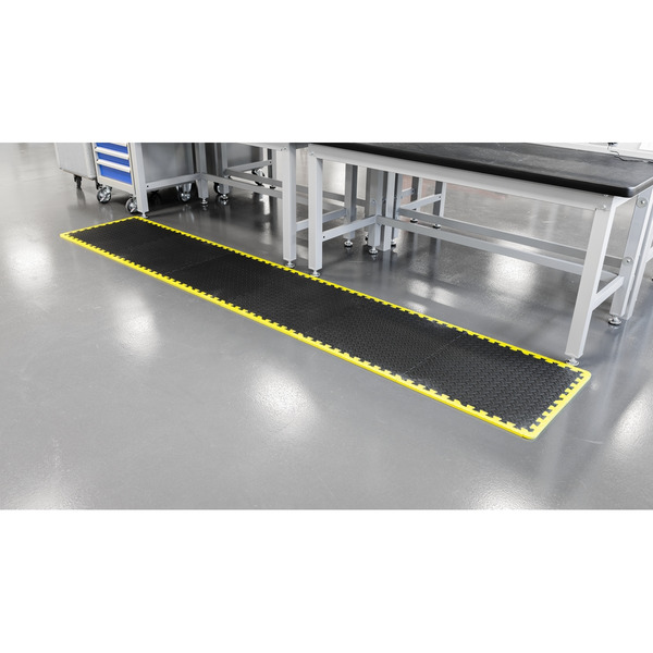 Sealey MIC1218Y3 Interlocking EVA Foam Workshop Mat Set with Hi-Vis Edges 1240 x 1825mm