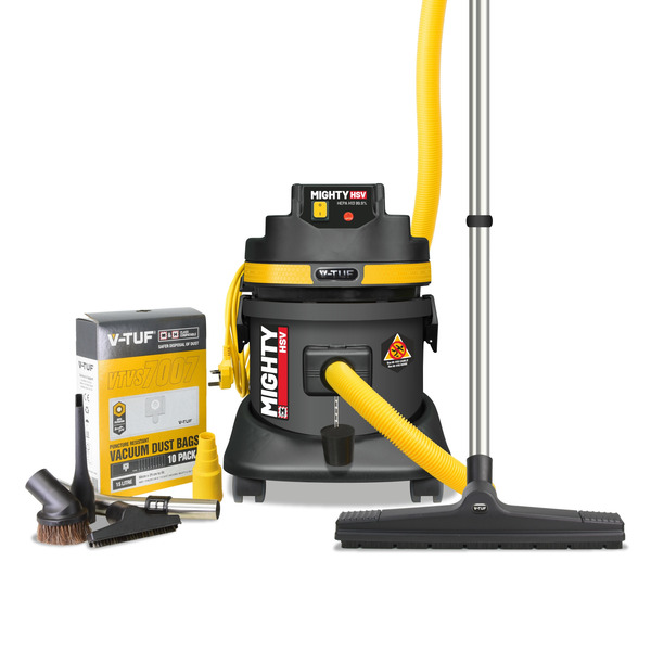 V-TUF MIGHTY HSV - 21L M-Class 240v Industrial Dust Extraction Wet & Dry Vacuum Cleaner - Health & Safety Version