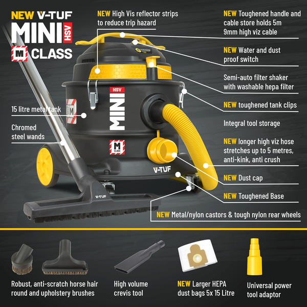 V-TUF 110v M-CLASS MINI DUST EXTRACTOR - HSV VERSION