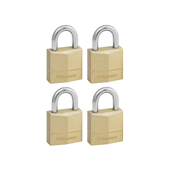 MLK120Q Master Lock Solid Brass 20mm Padlock 3-Pin - Keyed Alike x 4