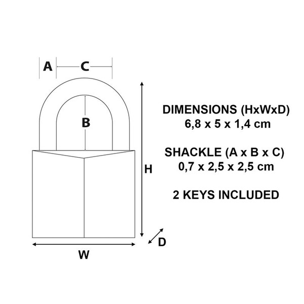 Master Lock Solid Brass 50mm Padlock 5-Pin
