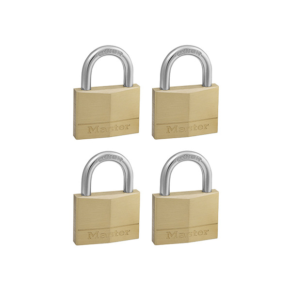 MLK150Q Master Lock Solid Brass 50mm Padlock 5-Pin - Keyed Alike x 4