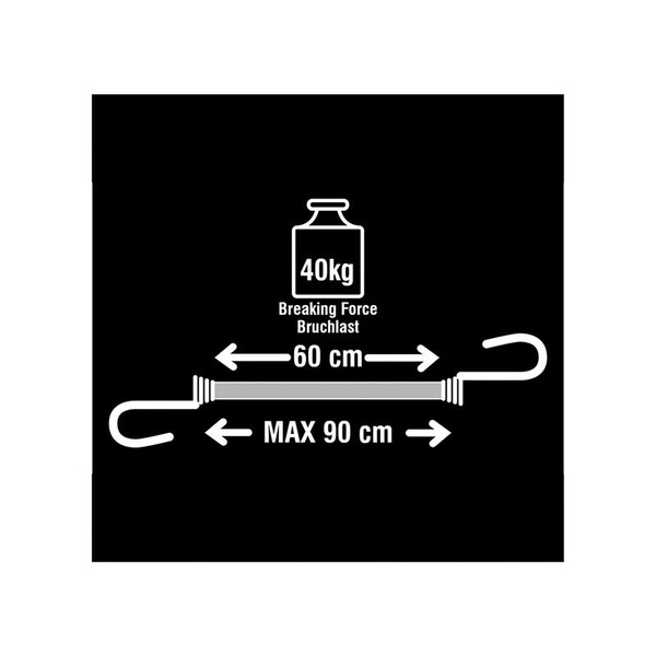 MLK3020E Master Lock Twin Wire Bungee Cord 60cm Red 2 Piece