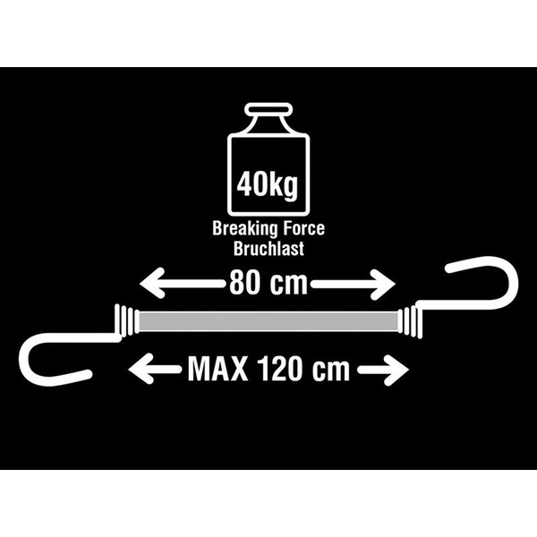 MLK3021E Master Lock Twin Wire Bungee Cord 80cm Green 2 Piece