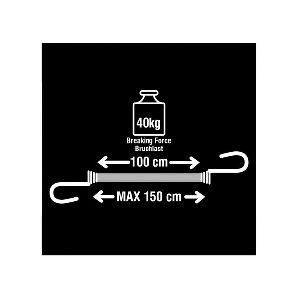 MLK3022E Master Lock Twin Wire Bungee Cord 100cm Yellow 2 Piece