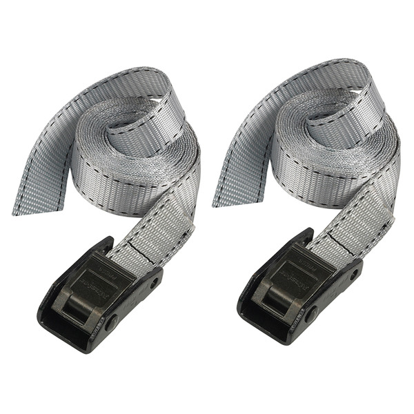 MLK3110E Master Lock Lashing Strap with Metal Buckle, Grey 2.5m 150kg (Pack 2)