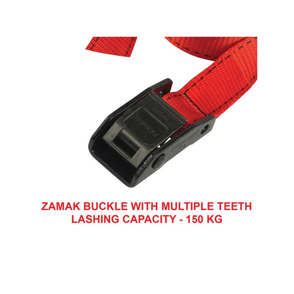 MLK3379ECOL Master Lock Lashing Strap with Metal Buckle, Coloured 5m 150kg (Pack 2)