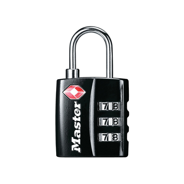 MLK4680BLK Master Lock TSA 3-Digit Combination Black Finish 30mm Padlock
