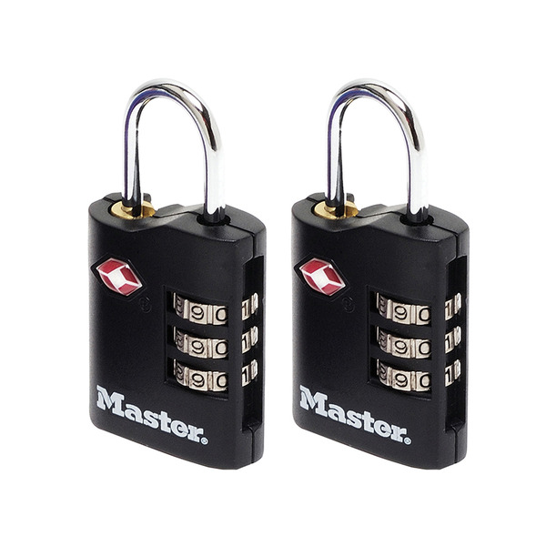 MLK4686EURT Master Lock TSA 3-Digit Combination Zinc 30mm Padlock x 2