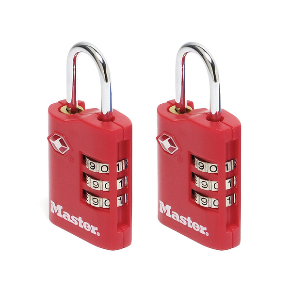 MLK4686EURT Master Lock TSA 3-Digit Combination Zinc 30mm Padlock x 2