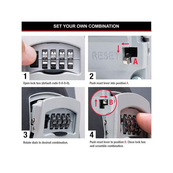 MLK5400E Master Lock 5400E Portable Shackled Combination Key Lock Box (Up To 3 Keys)