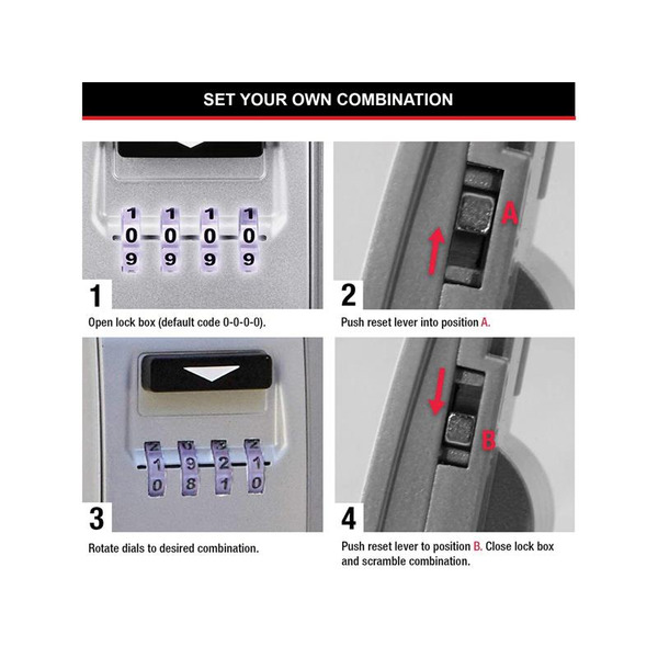 MLK5425E Master Lock 5425E Light Up Dial Select Access® Wall Mounted Key Box