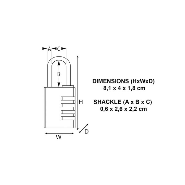 MLK604 Master Lock Brass Finish 40mm 4-Digit Combination Padlock