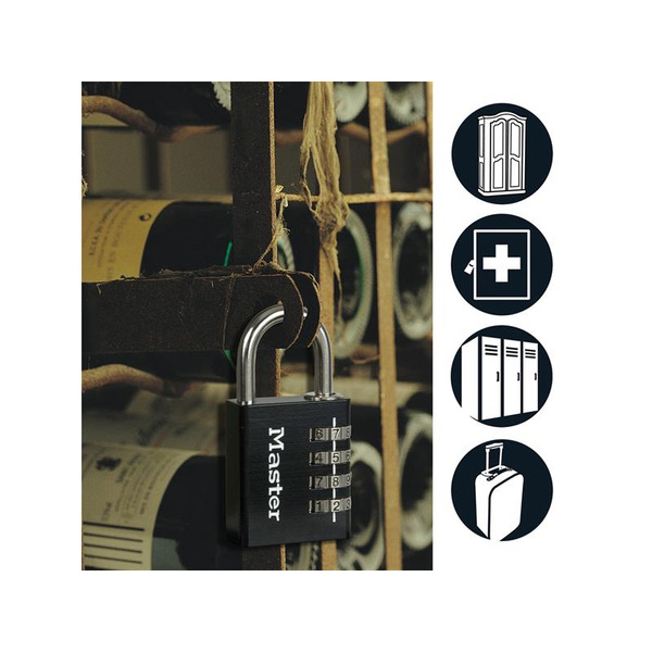 Black Finish 40mm 4-Digit Combination Padlock