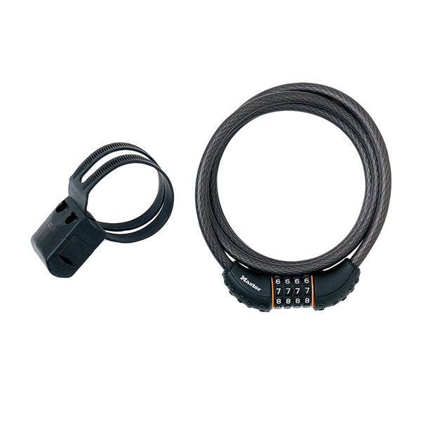 MLK8120E Master Lock Black Braided Steel Combination Cable 1.8m x 10mm