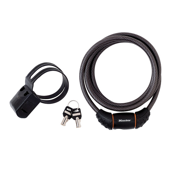 MLK8130E Master Lock Black Braided Steel Keyed Cable 1.8m x 10mm