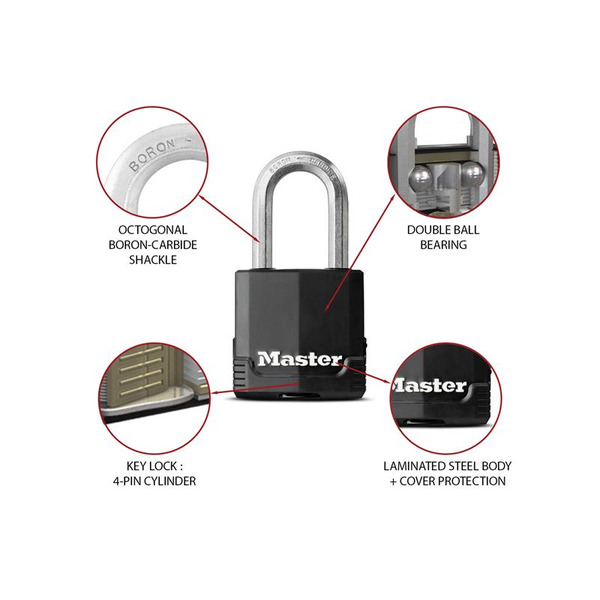 Excell™ Weather Tough 45mm Padlock 4-Pin - 38mm Shackle