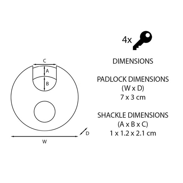 Excell™ Stainless Steel Discus 70mm Padlock