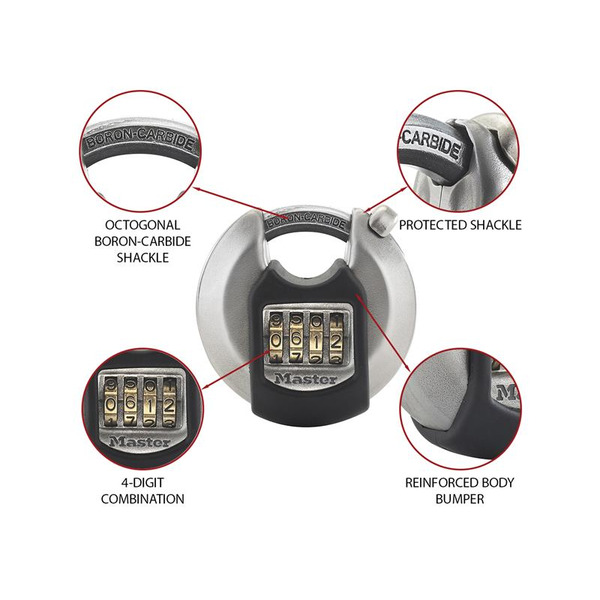 Excell™ Discus 4-Digit Combination 70mm Padlock
