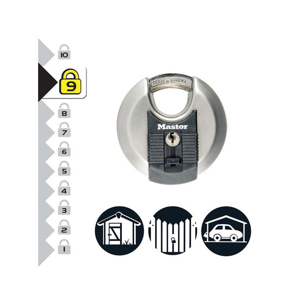 MLKM50 Master Lock Excell™ Stainless Steel Discus 80mm Padlock