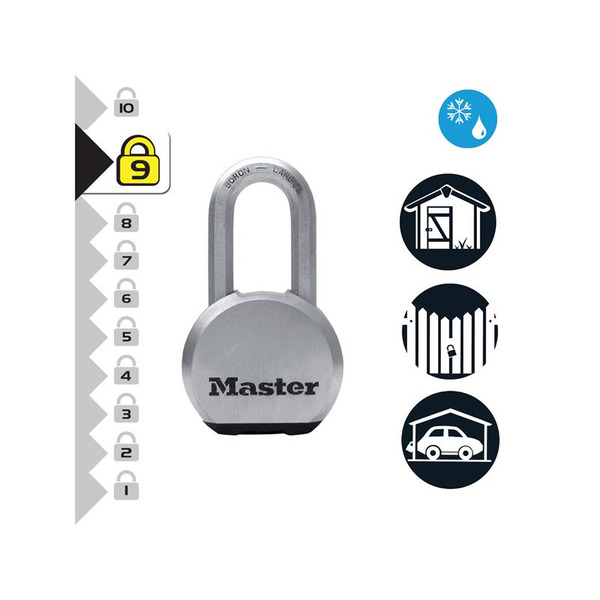 MLKM830LH Master Lock Excell™ Chrome Plated 54mm Padlock
