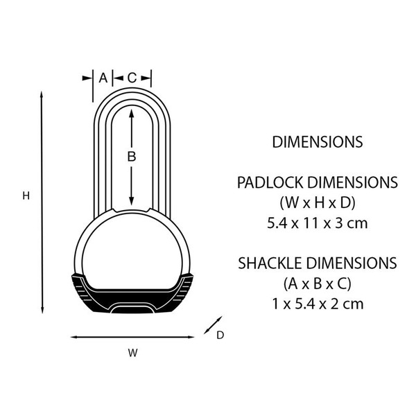 MLKM830LH Master Lock Excell™ Chrome Plated 54mm Padlock