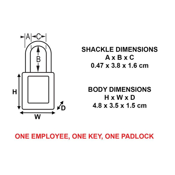 MLKS31RED Master Lock Lockout Padlock - 35mm Body & 4.76mm Stainless Steel Shackle