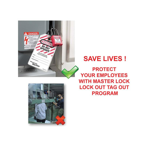 MLKS31RED Master Lock Lockout Padlock - 35mm Body & 4.76mm Stainless Steel Shackle