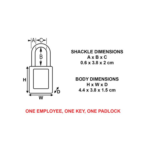 MLKS410RED Master Lock Lockout Padlock - 38mm Body & 6mm Hardened Steel Shackle