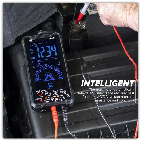 Sealey MM03 Touchscreen Rechargeable Auto-Ranging Digital Smart Multimeter 10-Function