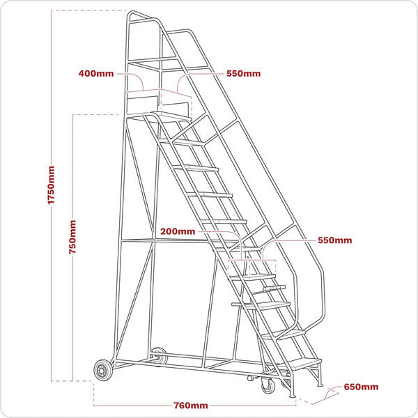 Sealey Mobile Safety Steps 3-Tread