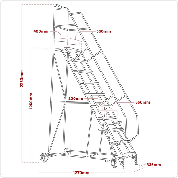 Sealey Mobile Safety Steps 5-Tread