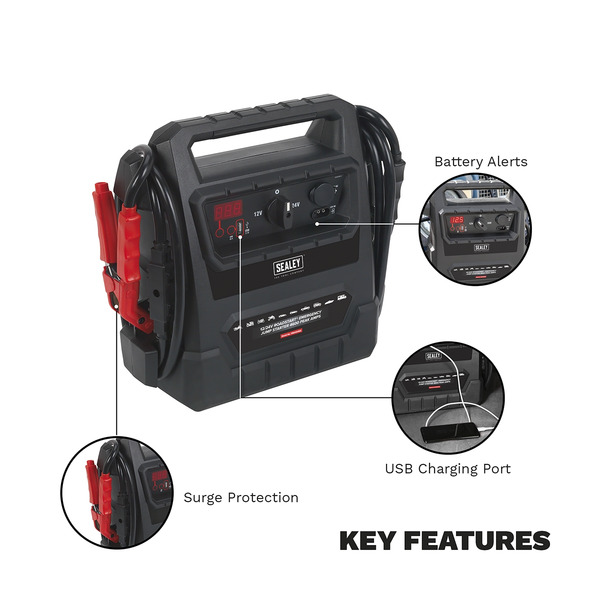 Sealey 12/24V RoadStart® Emergency Jump Starter 4600 Peak Amps