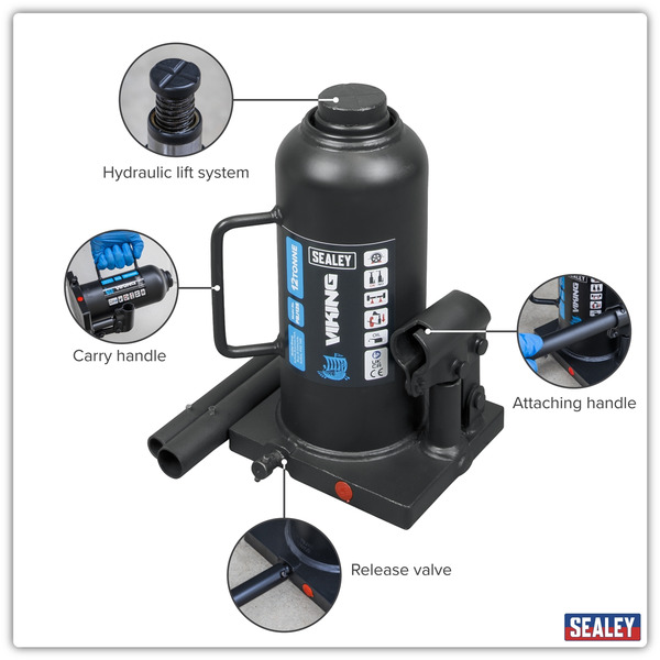 Sealey PBJ12S Viking Bottle Jack 12 Tonne