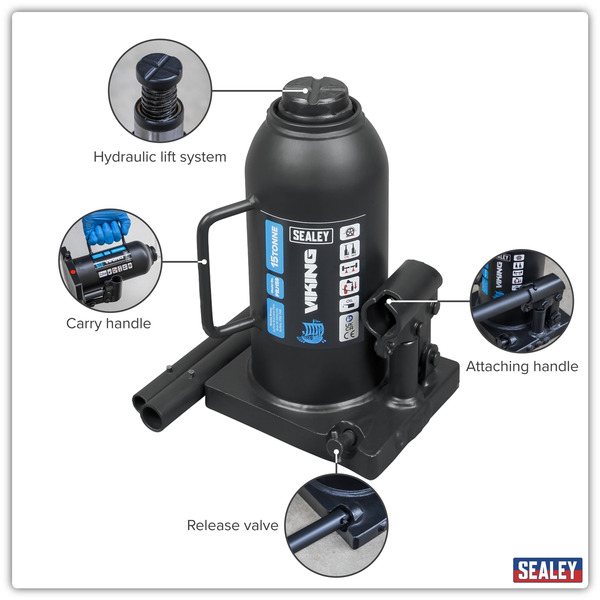 Sealey PBJ15S Viking Bottle Jack 15 Tonne