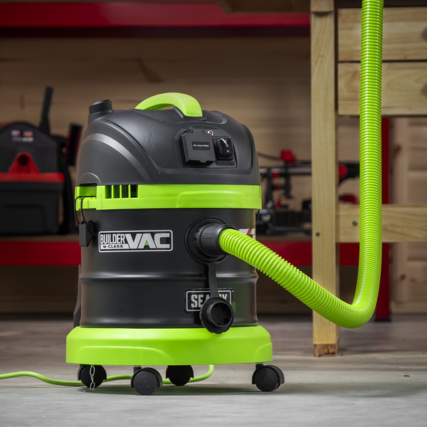 Sealey PC150BV BuilderVac® 15L M Class Vacuum Cleaner Wet & Dry with Stainless Steel Drum 1400W/230V