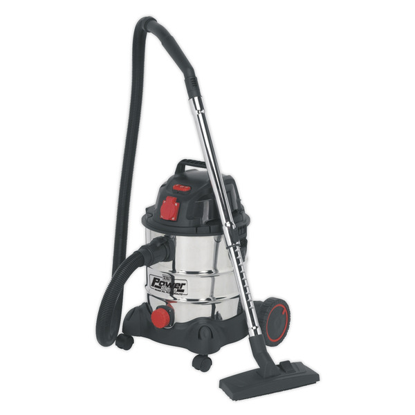 Sealey PC200SDAUTO Industrial Vacuum Cleaner Stainless Drum Auto Start 20L 1400W/230V