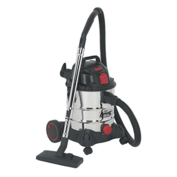 Sealey PC200SDAUTO Industrial Vacuum Cleaner Stainless Drum Auto Start 20L 1400W/230V