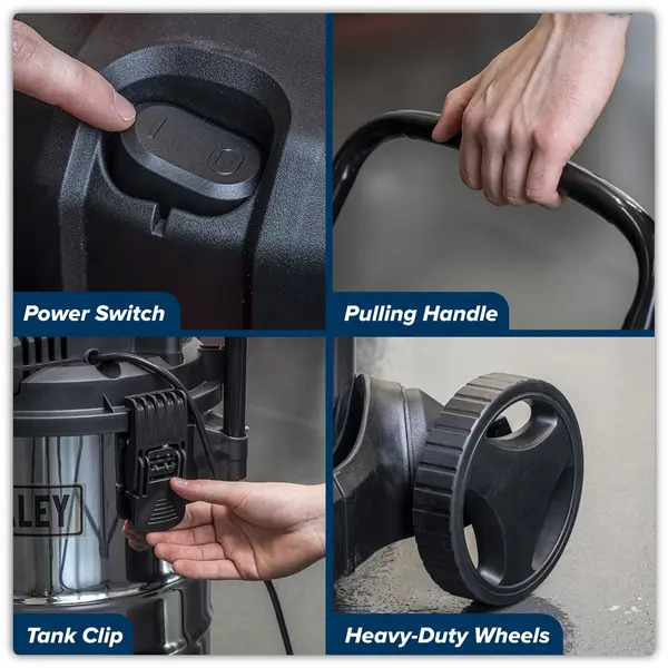 Sealey PC300SD 30L Vacuum Cleaner Wet & Dry Stainless Steel Drum & Detachable Leaf Blower 1200W/230V