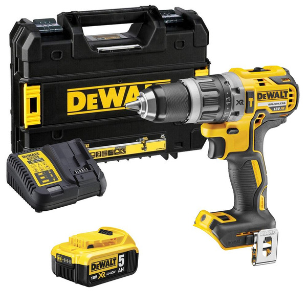 DeWalt DCD796P1 18V XR Brushless Combi Drill with 1x 5.0Ah Battery, Charger and Case