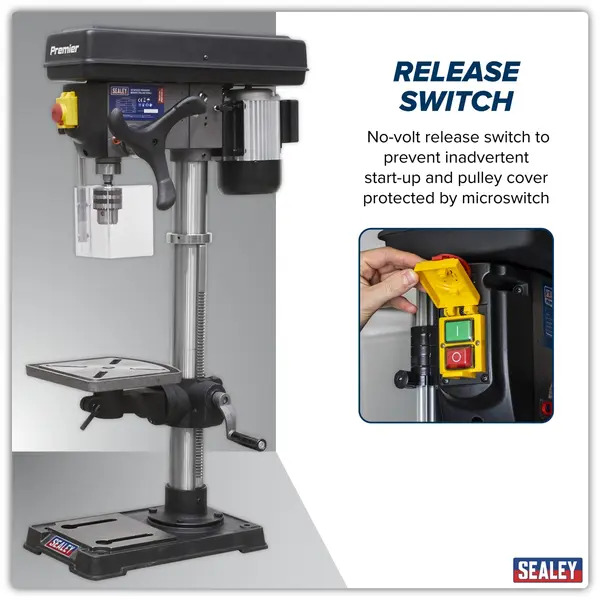 Sealey PDM125B Premier Bench Mounting Pillar Drill 16-Speed 370W/230V