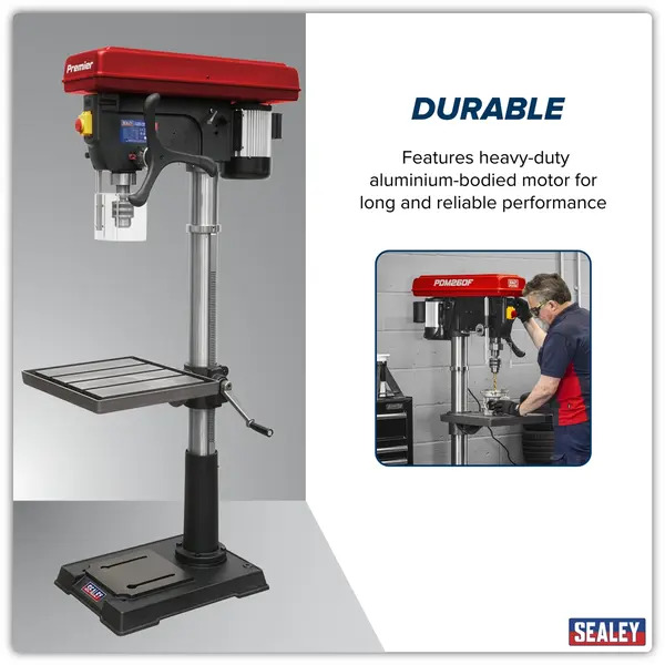Sealey PDM260F Premier Floor Standing Pillar Drill 12-Speed 1100W/230V
