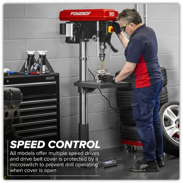 Sealey PDM260F Premier Floor Standing Pillar Drill 12-Speed 1100W/230V