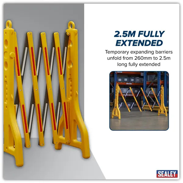 Sealey PFB2500 Plastic Folding Barrier 2500mm