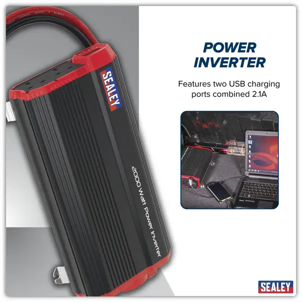 Sealey PI2000 Modified Sine Wave Power Inverter 2000W 12V